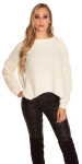 Trendy KouCla knit sweater with side- Button Einheitsgroesse