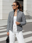 Dámska prechodná bunda s čapicou TY4505 čierno-biela – FashionStreet XXL
