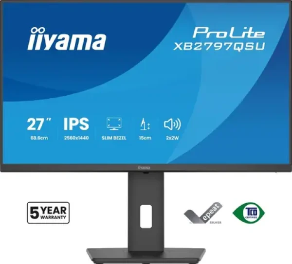 27" IIYAMA ProLite XB2797QSU-B1 čierna / LED / IPS / 2560 x 1440 / 16:9 / 1 ms / 1000:1 / 350cd-m2 / VESA (XB2797QSU-B1)