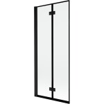 MEXEN - MIST vaňová zástena 80x150 cm 6mm 2-s, čierna, okraj, ľavá 8A9-080-002-70-70-L