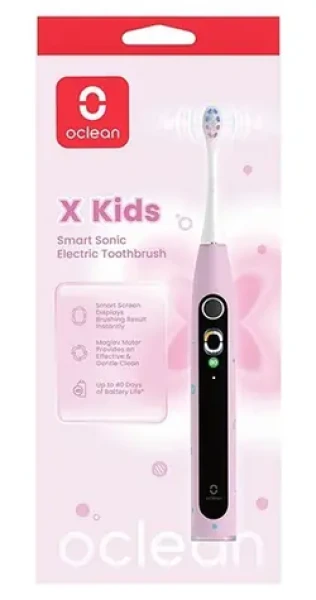 Oclean X Kids ružová / Detská sonická zubná kefka / 5 režimov / 72.000 kmitov / dotykový displej (X Kids różowy)