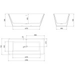 MEXEN/S - Tava voľne stojaca vaňa reliéf 170 x 75, biela/čierna, sifón a prepad zlatá 52851707575-50