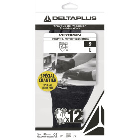 Pracovné rukavice Delta Plus VE702PNG1208 Farba: Čierna, Veľkosť rukavíc: 8, 1 ks