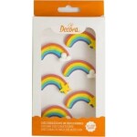 Cukrová dekorácia na tortu farebná dúha 6 ks - Decora - Decora