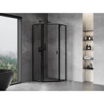 MEXEN/S - Mist sprchovací kút päťboký krídlový ľavá 100 x 100, čierna okraj, čierna 8A8-100-100-70-70-L