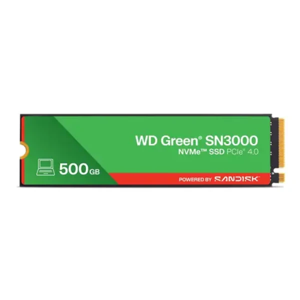 WD Green SN3000 500GB / SSD / M.2 2280 / PCIe Gen4 x4 / čítanie: 5000 MB/s / zápis: 4100 MB/s / 3y (WDS500G4G0E-00CPS0)