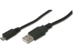 Digitus čierna / USB kábel / USB A na Micro USB B / USB 2.0 (480 Mbit/s) / 1 m (AK-300127-010-S)