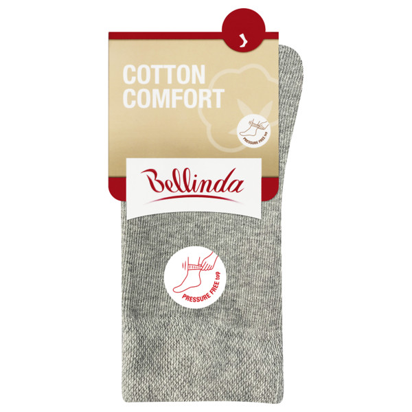 Dámske bavlnené ponožky pohodlným lemom COTTON COMFORT SOCKS BELLINDA sivý melír