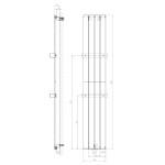 SAPHO - COLONNA vykurovacie teleso 298x1800, bridlica s texturou IR144