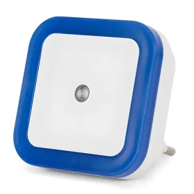 Entac noční LED světlo hranaté bílá, modrá / Noční světlo / Soumrakový senzor / 0,5 W / 25 lm (ENL-CS-0.5W-DSB)
