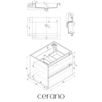 CERANO - Kúpeľňová skrinka Carole - dub medový + umývadlo z lit. mramoru Ovo - čierna matná - 70,5x53x46,5 CER-8050BD85871