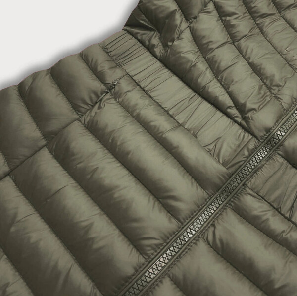 Vypasovaná dámská bunda v khaki barvě model 17189752 khaki L (40) - LHD