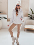 Dámska zimná bunda LOVEWARM krátka prešívaná s kapucňou biela FashionStreet TY5042 XL