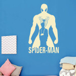 Veselá Stena Samolepka Spiderman silueta Farba: zelená, Veľkosť: 80 x 49 cm