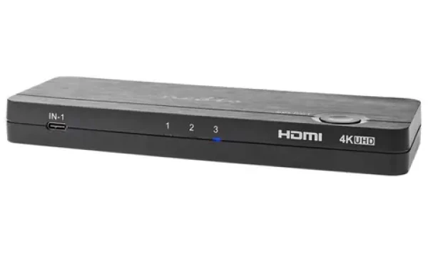 Nedis VCON6430AT prepínač KVM / USB-C + 2x HDMI vstup na 4X USB A + 1x HDMI výstup / 4K @ 60Hz / 18 Gbps (VCON6430AT)