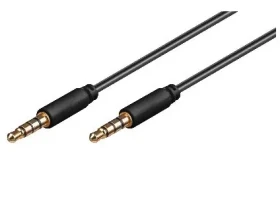 MicroConnect Slim audio kábel 4-pin Jack 3.5mm - Jack 3.5mm 3M čierna (IPOD013)