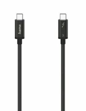 HAMA 200660 Thunderbolt 3 čierna / USB-C / 100W / 40Gb / s / 0.5m (200660-H)