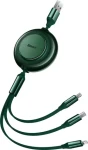 Baseus CAMJ010006 Kábel USB-A (M) - Micro-USB (M) amp; USB-C (M) amp; Lightning (M) 1.1 m zelená (CAMJ010006)