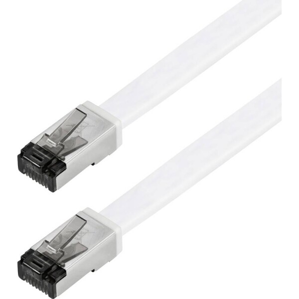 Maxtrack TI56-10L RJ45 sieťové káble, prepojovacie káble CAT 8.1 U/FTP 10 m biela plochý 1 ks; TI56-10L