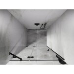 MEXEN/S - Lunar sprchové dvere krídlové ľavé 85, transparent, čierna 834-085-000-70-00-L