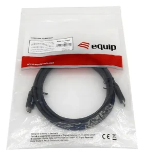 Equip USB-C - USB-C kábel PD 60W čierna / Kábel / USB 3.2 Gen 1 / 1 m (128346)