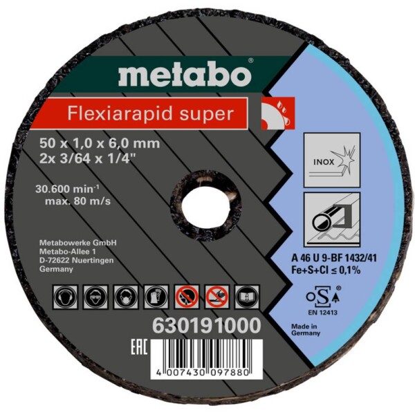 Metabo 630192000 rezný kotúč lomený 50 mm 6 mm 25 ks; 630192000