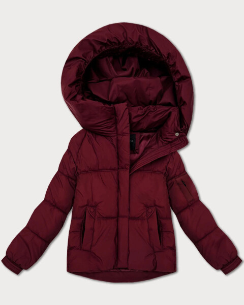 Dámska bunda nadrozmernej veľkosti vo vínovej farbe Vínová farba na prechodné obdobie S'West (B2003-27) odstíny červené XXL (44)