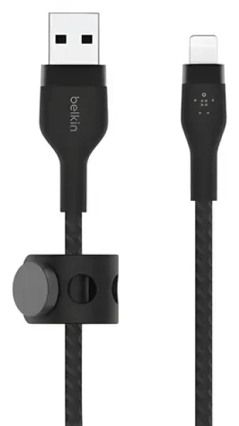 Belkin BOOST CHARGE kábel silikónový USB-A na Lightning čierna / 3M (CAA010bt3MBK)