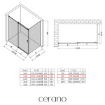 CERANO - Sprchovací kút Santoro - ľavá - 6 mm - chróm, mliečne sklo - 110x80 - posuvný CER-665698