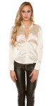 Sexy KouCla Satinlook Blouse BEIGE S