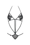 Dámske erotické body Luiza teddy black - OBSESSIVE černá S/M