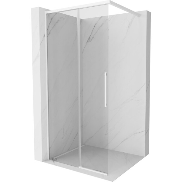 MEXEN/S - Rox Sprchová zástena WALK-IN 115 x 200, transparent 8 mm, biela 8C2-115-003-20-00