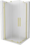 MEXEN/S - Velar Duo sprchovací kút, posuvné dvere 90 x 80, dekor, zlato kartáčovaná 871-090-080-32-55