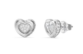 Guess Srdiečkové náušnice s kryštálmi LOVE JUBE05466JWRHT/U