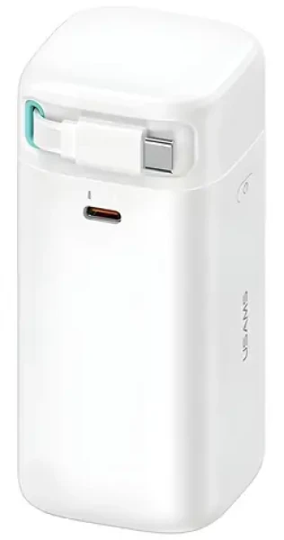 USAMS XMF Series Powerbanka výsuvný kábel USB-C biela / Power Bank / 18000 mAh / PD 45W / 2x USB-C (20KCD21602)