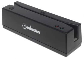 Manhattan Čítačka magnetických kariet čierna / Snímač / 3 stopy / USB / LED indikácia (460255)