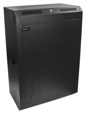 StarTech 8U serverový rozvádzač čierna / Rozvádzač / Nástenný / Nosnosť 90 kg / 675×383×940 mm (RK830WALVS)