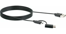 Schwaiger USB-C a USB-A na Micro-USB kábel čierna / USB kábel / 1 m / tienený (CK3112533)