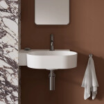 OMNIRES - OVO M+ umývadlo na dosku/závesné - ľavé, 55 x 38 cm, biele lesk; OVO555UWLBP