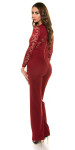 Sexy Koucla long sleeve overall with lace red XL