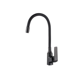 INVENA - Drezová batéria Ligaria s elastickým výtokom, čierna BZ-39-004-L