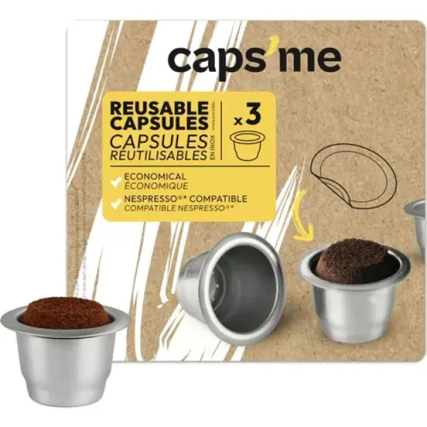 CAPSME Nespresso znovu plniteľné kapsule / 3ks / bez kávy (CAPS-CAPSUL-0003-V2-ENFR)