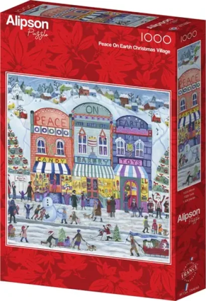 ALIPSON Štvorcové puzzle Vianočná dedinka Mier na Zemi