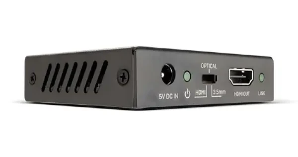 Lindy HDMI 18G Audio Embedder černá / HDMI audio embedder / 4K 60Hz / TOSLink a 3,5mm audio vstup (38203)