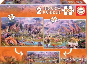 Educa Puzzle Panorama Divoké zvieratá