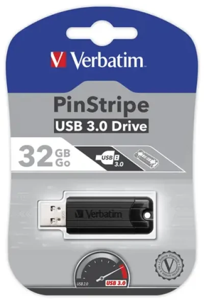 Verbatim PinStripe 32GB (USB 3.0) čierna Flash Disk (USB 3.0)