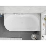 MEXEN/S - Silo voľne stojaca rohová vaňa pravá reliéf 170 x 80, biela, sifón a prepad biela 52891708000P-20
