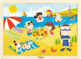 VIGA Drevené puzzle Leto