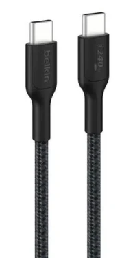Belkin USB-C - USB-C čierna / Opletený kábel / 240 W / 1 m (CAB025HQ1MBK)