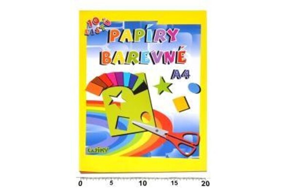 Papiere farebné W A4, 10 listov, 180g, WIKY, 886462